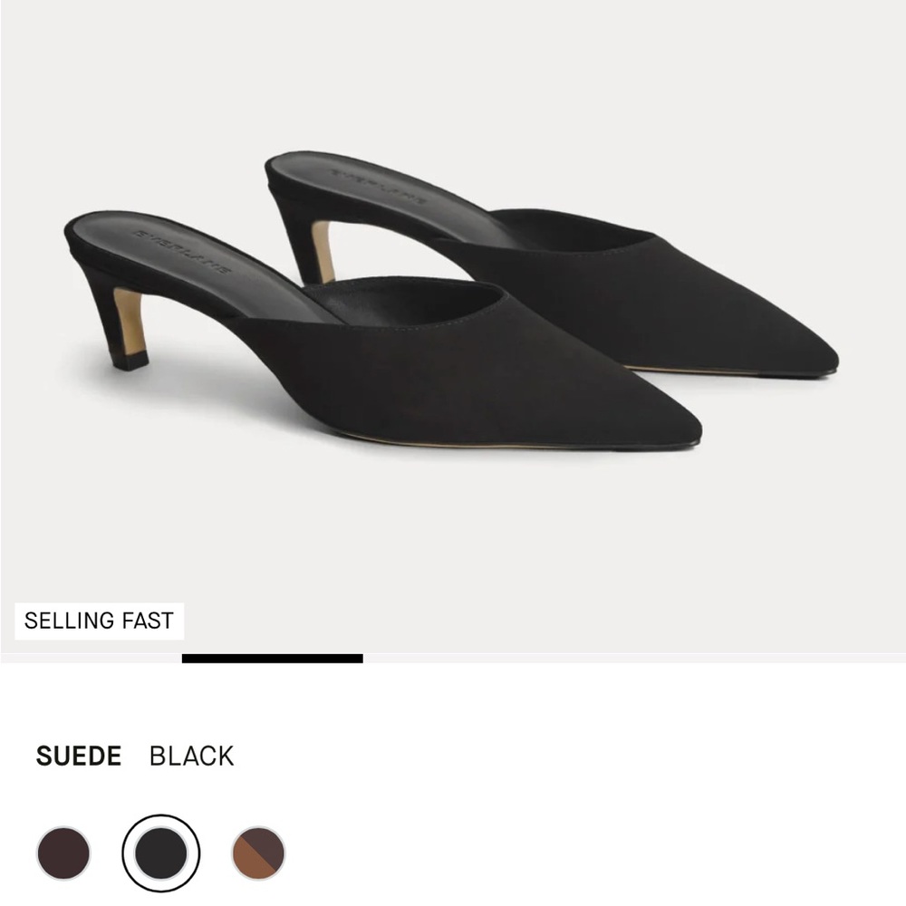 Everlane Studio Kitten Heel - Black Suede